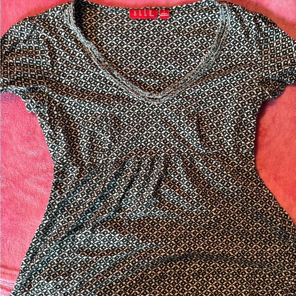 Elle Monochrome Geometric Women's Blouse
